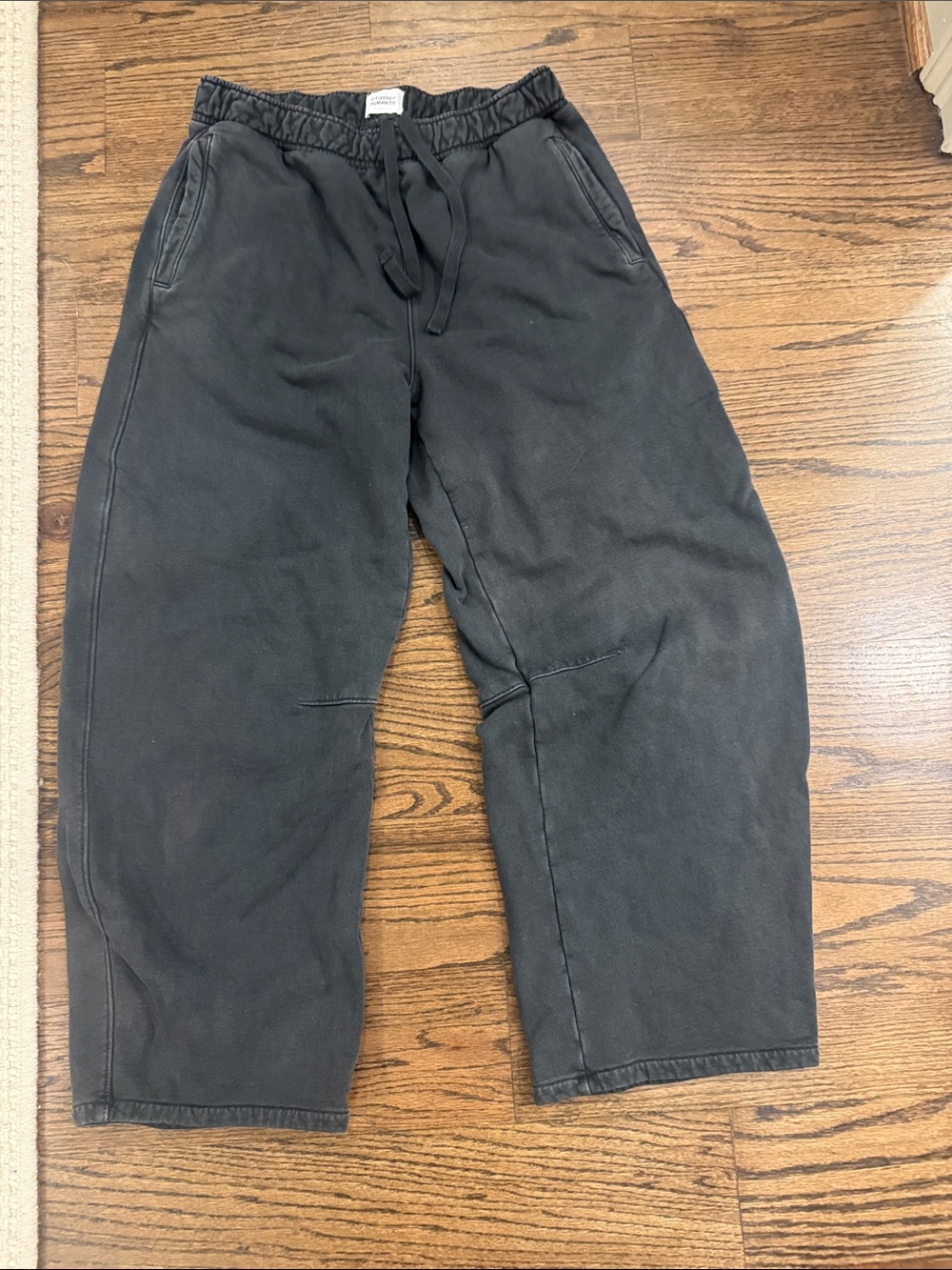 Citizens Of Humanity washed charcoal grey Wide-Leg Drawstring Sweatpants